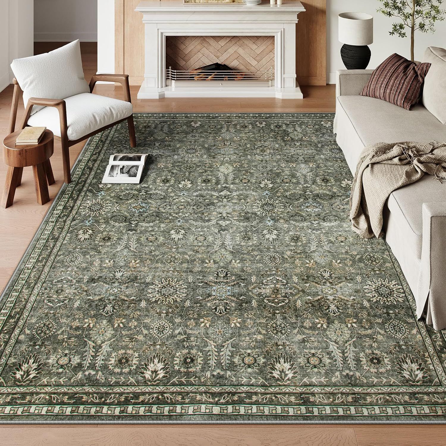 Lahome Green 8x10 Boho Area Rug