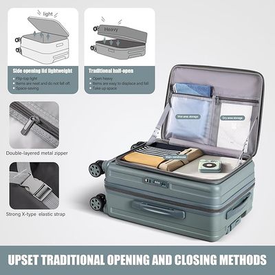 Sinouso Top Opening Carry-On Luggage Set