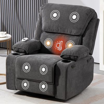 BRTHORY Rocker Recliner Chair w/ Heat + Massage