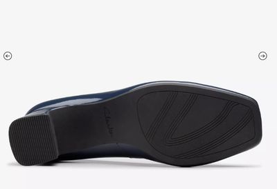 Clark&#39;s Signature Fernie Trim Navy Patent Shoes, Size 7.5