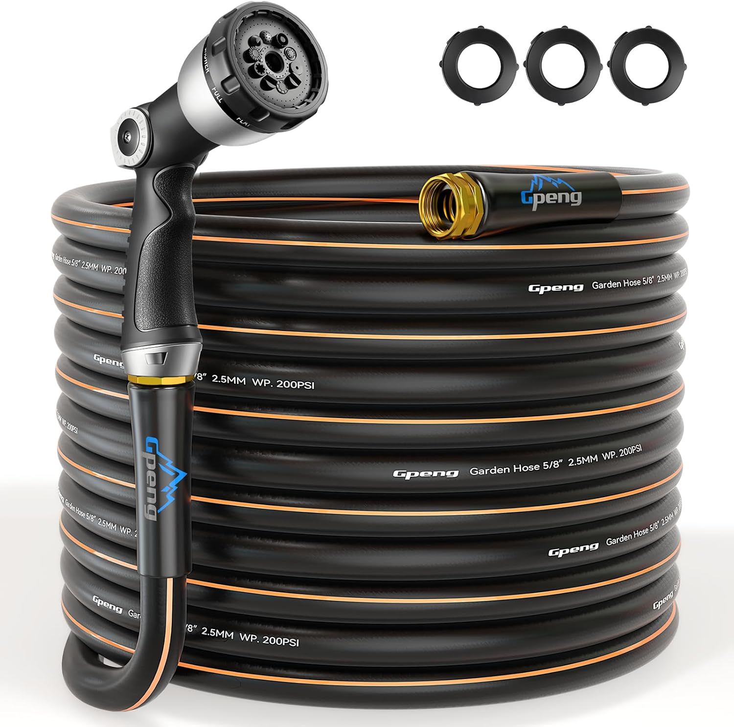 GPENG 50ft x 5/8&quot; Heavy Duty Garden Hose