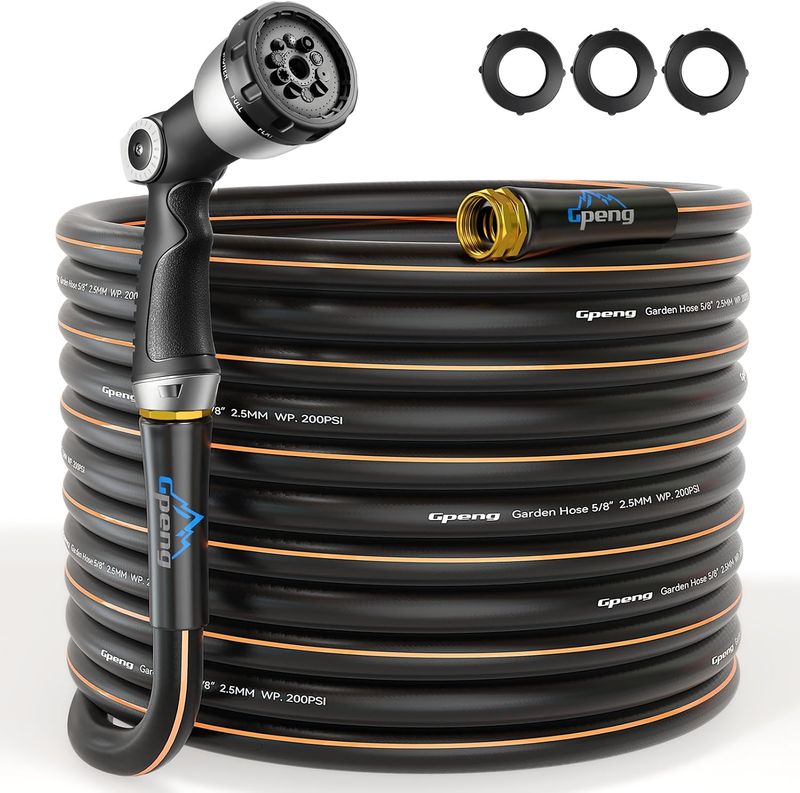 GPENG 50ft x 5/8&quot; Heavy Duty Garden Hose