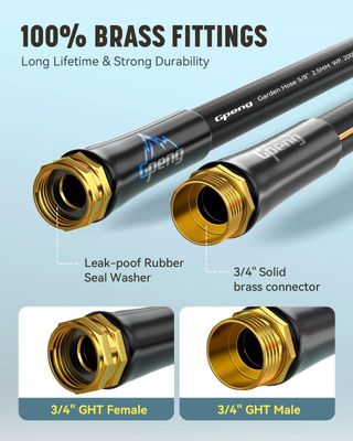 GPENG 50ft x 5/8&quot; Heavy Duty Garden Hose