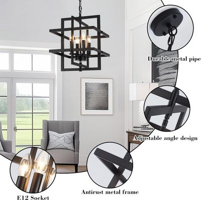 Pavloatu Modern Black Rectangular Chandelier