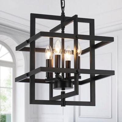 Pavloatu Modern Black Rectangular Chandelier