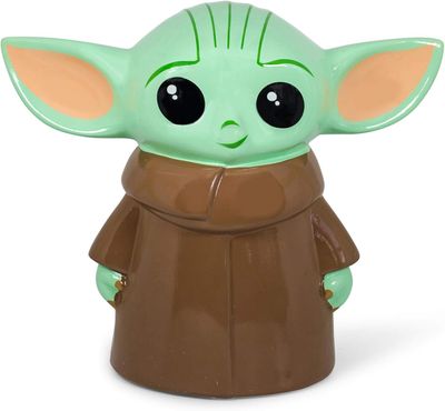 Silver Buffalo Star War&#39;s The Mandalorian The Child Large Ceramic Coin Bank