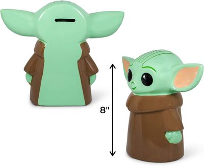 Silver Buffalo Star War&#39;s The Mandalorian The Child Large Ceramic Coin Bank