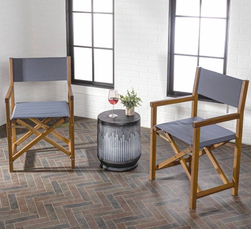 Set of 2;  Hokku Designs Zaniya Folding Director Chair