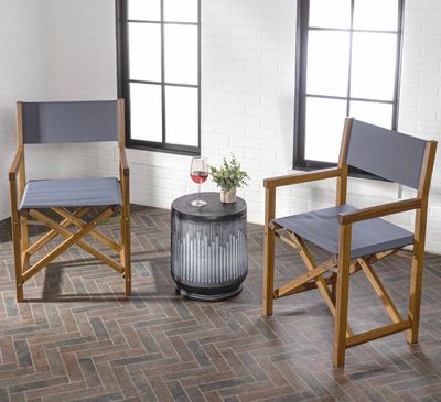 Set of 2;  Hokku Designs Zaniya Folding Director Chair