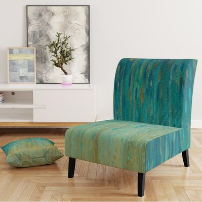 East Urban Home Velvet Upholstered Floral Slipper Chair