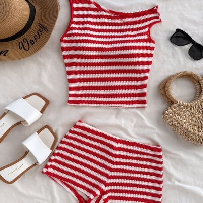 2 pc Striped Set, Sz Small