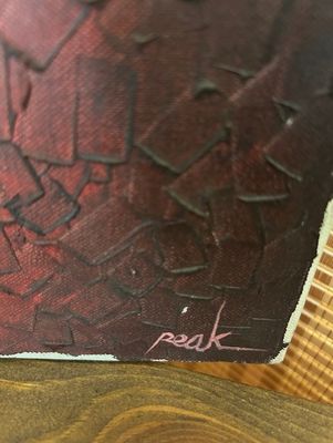 Signed Original Moai Statue; Signed &#39;Peak&#39;