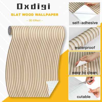 Oxdigi Wooden Slat Peel and Stick Wallpaper