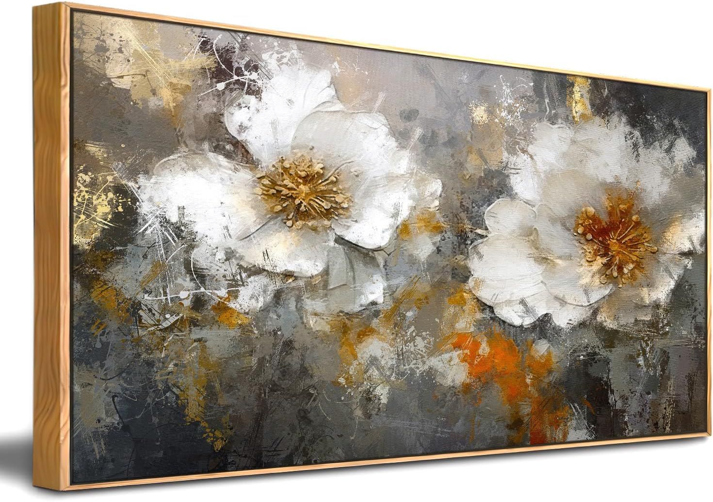Solid Wood Frame Abstract Wall Art, 58&quot;x29&quot;