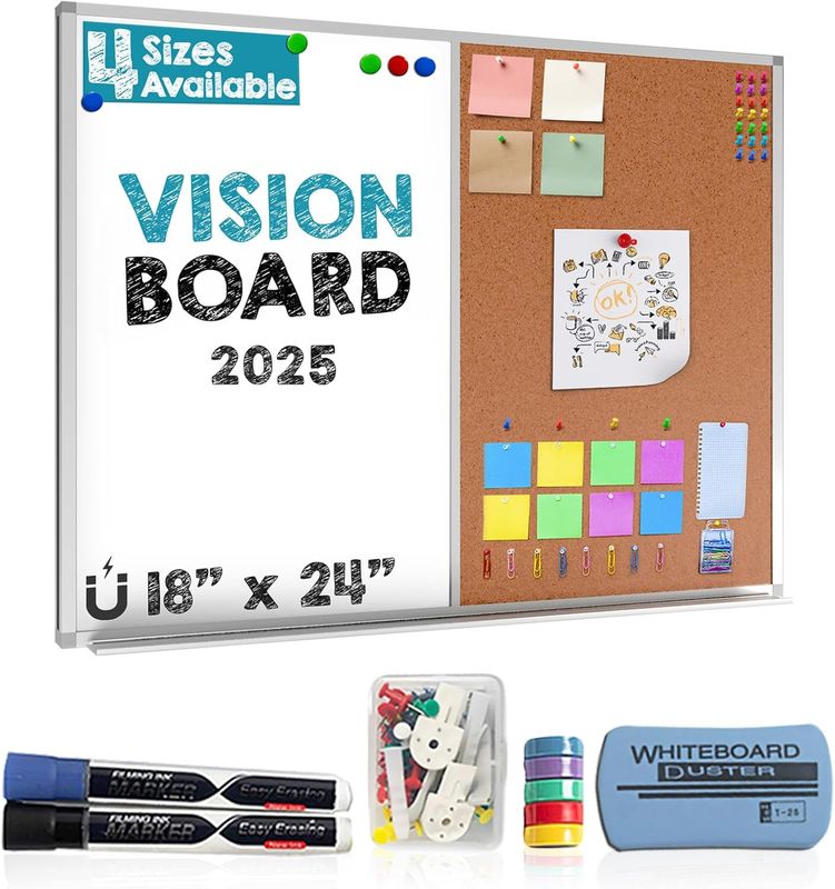 Besso Boards Cork &amp; Dry Erase Board Combo