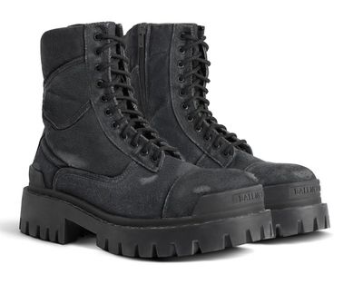 *Replica* Balenciaga Men&#39;s Distressed Combat Strike Boot