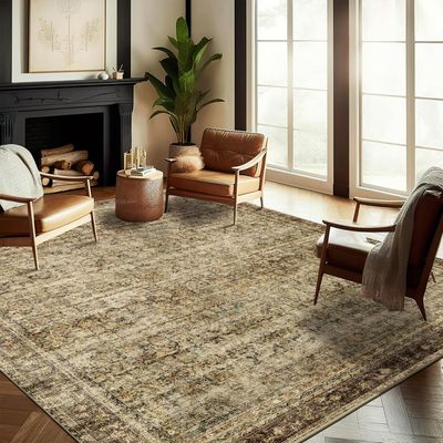 CHAMPLANT 9x12 Washable Vintage Traditional Area Rug