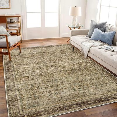 CHAMPLANT 9x12 Washable Vintage Traditional Area Rug