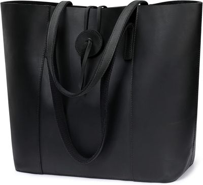 S-ZONE Vintage Genuine Leather Tote Bag
