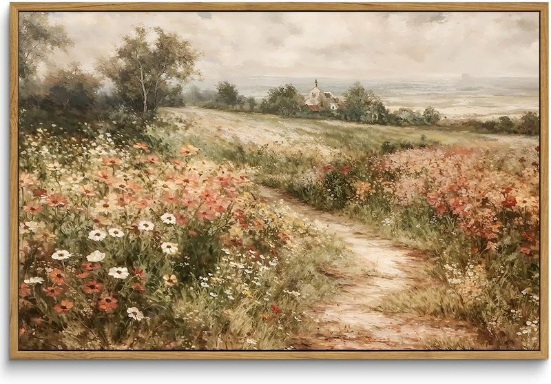 *Imperfect* &quot;Wildflower Field&quot; Framed Canvas Wall Art