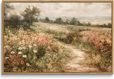 *Imperfect* &quot;Wildflower Field&quot; Framed Canvas Wall Art