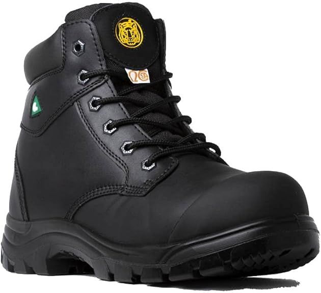 Tiger Safety Men&#39;s Steel Toe 6&quot; Work Boots, Size 12