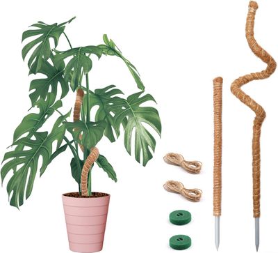 Set of 2; 25 In/48 InBendable Moss Pole