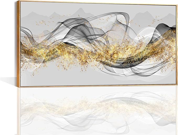 Wall Art Large Size Black and Gold Abstract