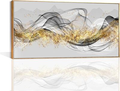 Wall Art Large Size Black and Gold Abstract