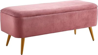 Ball &amp; Cast Upholstered Velvet Storage Bench