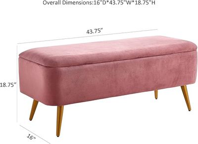 Ball &amp; Cast Upholstered Velvet Storage Bench