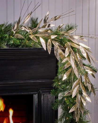 48&quot; Metallic Laurel Leaf Garland