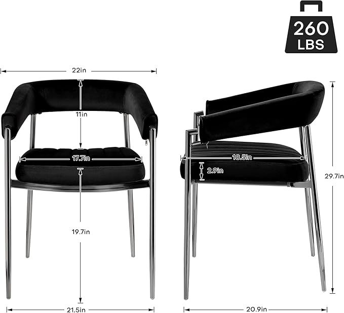 Bekrvio Dining Chairs Set , Black
