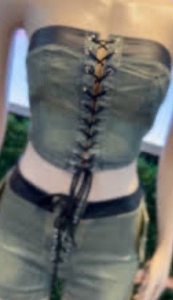 Stretch Denim 2 Piece Set; Medium