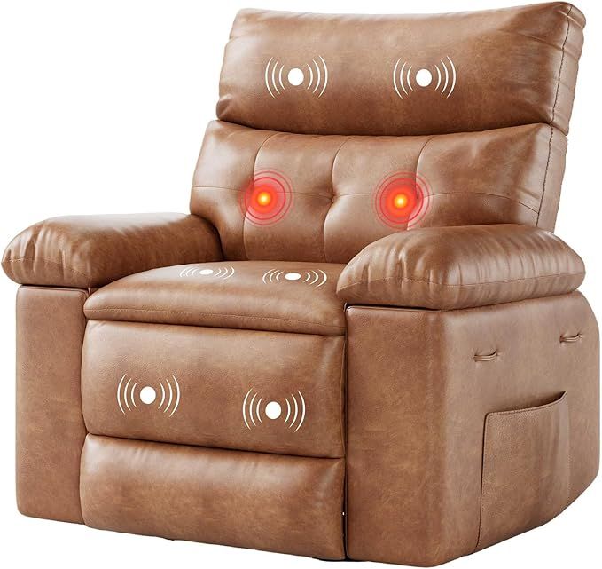 *imperfect Oversized Recliner Chairs with Heat and Massage, 360° Swivel