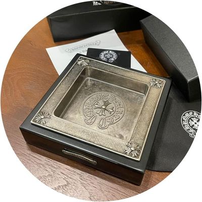 Ashtray Crow Heart Cross Embossed w/GiftBox