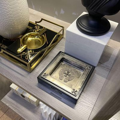 Ashtray Crow Heart Cross Embossed w/GiftBox