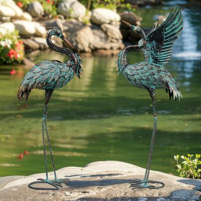 Ruifabo Outdoor Heron Metal Statue Yard Art