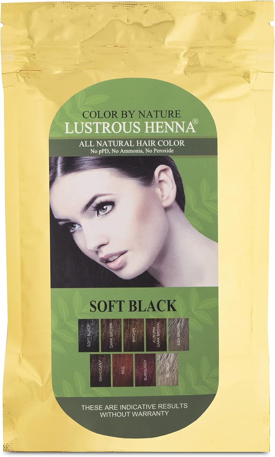 Soft Black Color By Nature Lustrous Henna; 100 grams