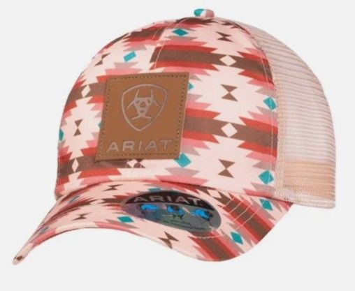 Ariat Girls Aztec Print Logo Baseball Cap, Youth