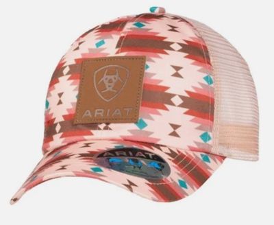 Ariat Girls Aztec Print Logo Baseball Cap, Youth