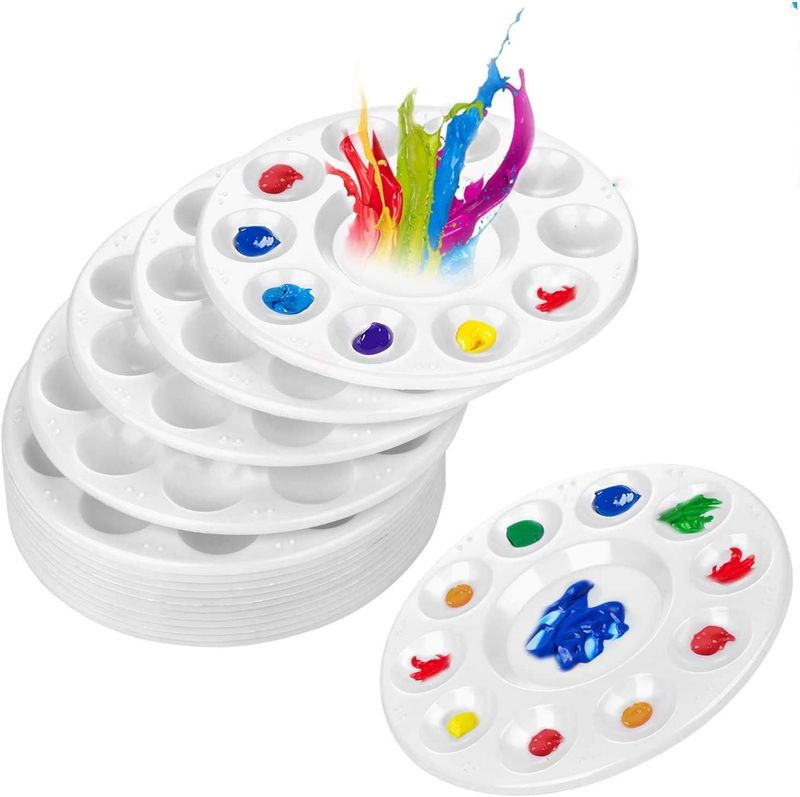 Round Paint Tray Palettes, 12 Count