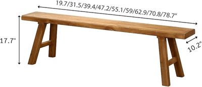 ZGDXPLA Indoor Wood Rustic Noodle Bench