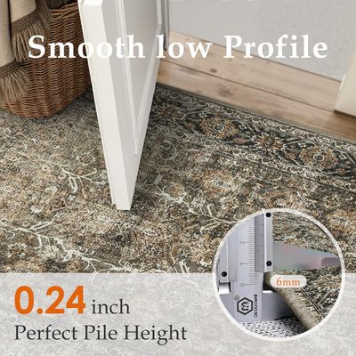 PureCozy 9'x12' Vintage Washable Living Room Area Rug