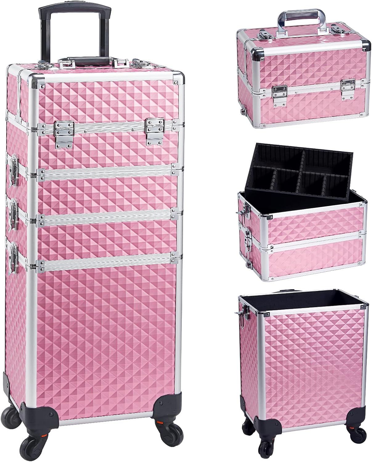 *Imperfect* Adazzo 4 in 1 Rolling Makeup Trolley Train Case