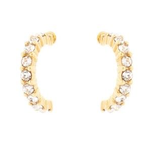 Claire's C LUXE 18kt Gold Plated Crystal Half Hoop