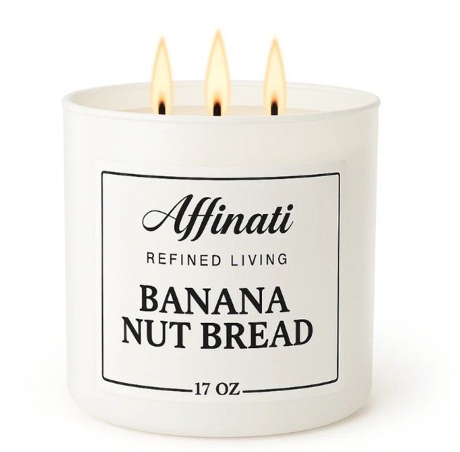 Affinati  3-Wick Banana Nut Bread Candle. 17oz