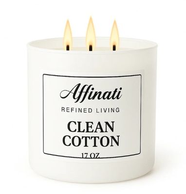 Affinati  3-Wick Clean Cotton Candle, 17 oz