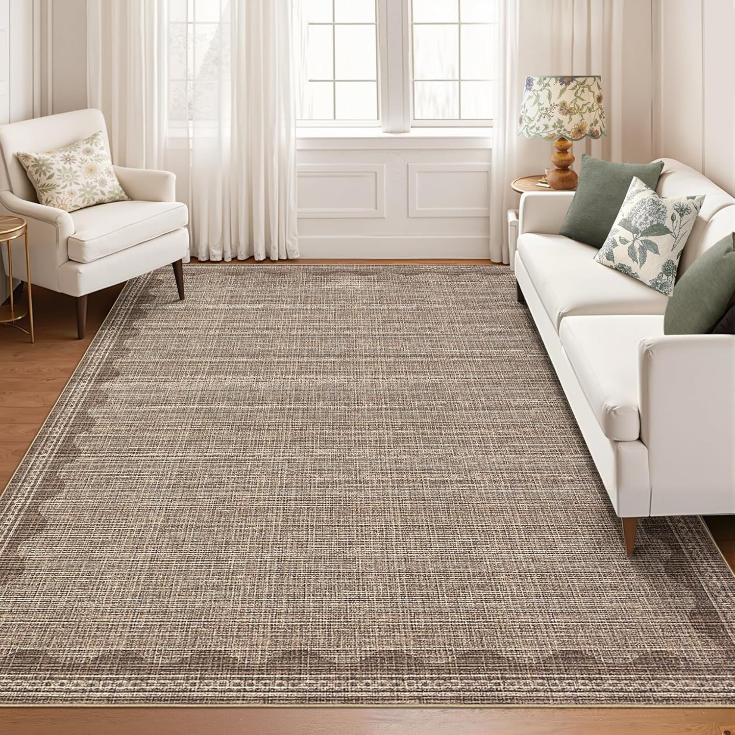 GarveeHome 8'x10' Scalloped Washable Area Rug