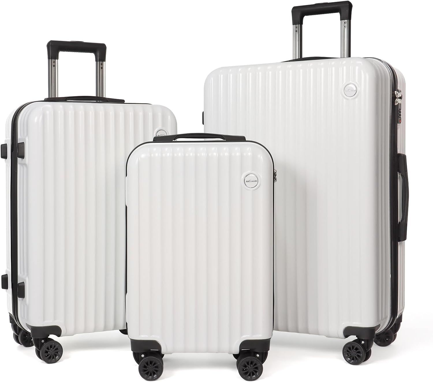 Aklsvion 3-Piece Luggage Set, White